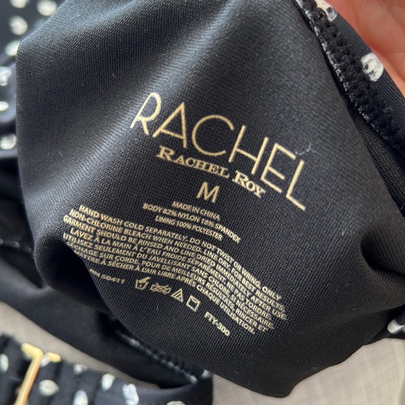 NEW‼️Rachel Roy Classic Black/White Polka Side Lace Up Swimsuit Size M - Picture 13 of 16